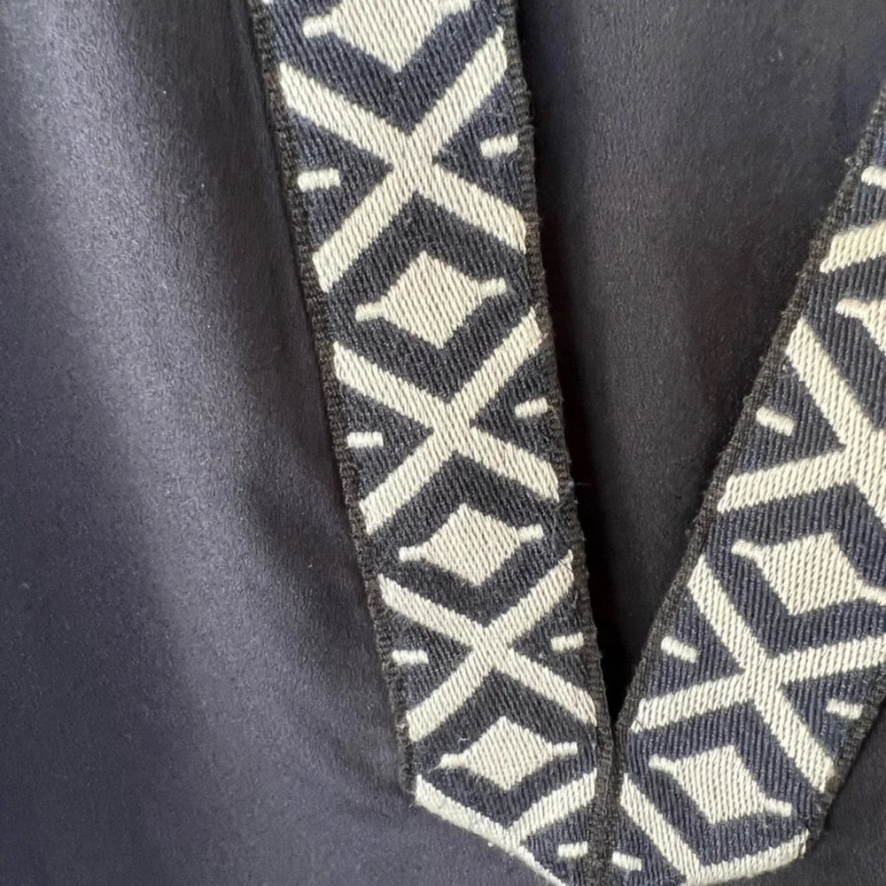 Tory Burch Navy Embroidered Long Sleeve Tunic